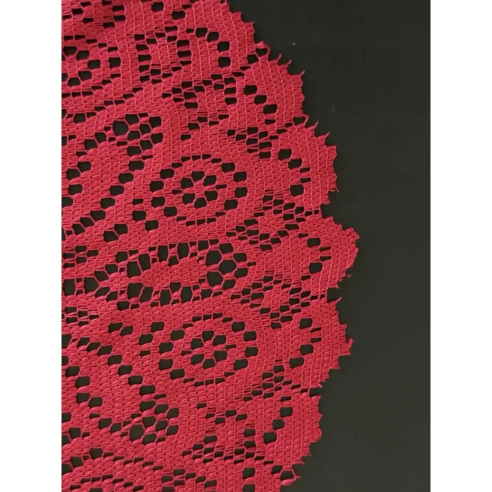 Vintage Red Lace Doily Bundle Set of 3 Holiday Christmas Valentine Table Decor